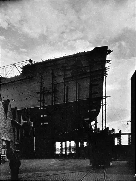 R. M. S. Queen Mary under construction, Clydebank, 1934