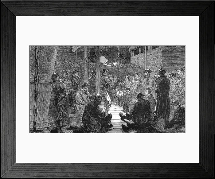 Framed Print : The Bachelors accomodation on the emigrant ship, Indus, 1