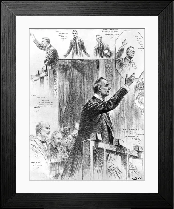 Framed Print : Joseph Chamberlain MP at the Olympia Hall, 20th October 1903 Framed Print : Joseph Chamberlain MP at the Olympia Hall, 20th October 1903