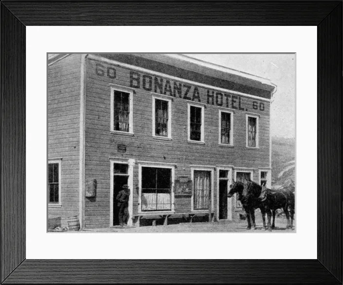 Framed Print : Bonanza Hotel, on the south of the Klondike River, Alaska Framed Print : Bonanza Hotel, on the south of the Klondike River, Alaska