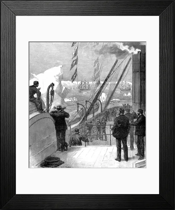 Framed Print : HMS Alert and HMS Discovery seen from the deck of HMS V Framed Print : HMS Alert and HMS Discovery seen from the deck of HMS V