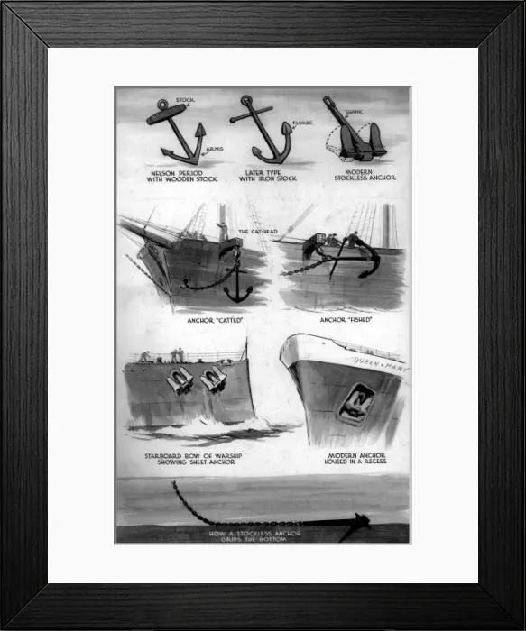 Framed Print : Various types of Anchors, November 1946 Framed Print : Various types of Anchors, November 1946