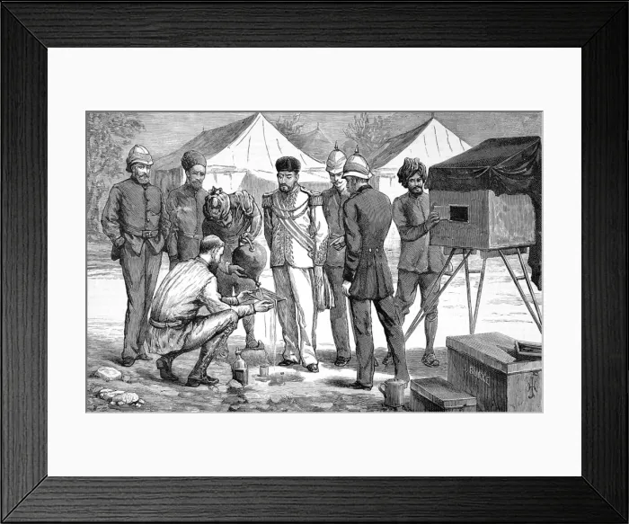 Framed Print : The art of war photography, fixing the negative at camp at t Framed Print : The art of war photography, fixing the negative at camp at t