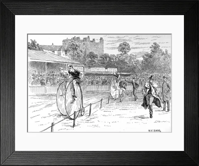 Framed Print : Bicycle Race at the Oval, 1888 Framed Print : Bicycle Race at the Oval, 1888