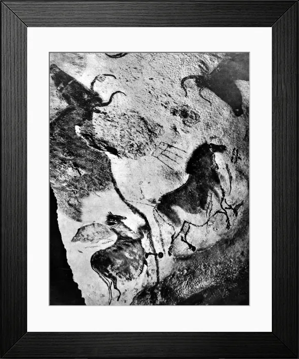 Framed Print : Cave art paintings, prehistoric discovery