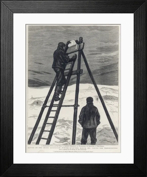 Framed Print : Checking the Thermometers at the Winter Quarters Framed Print : Checking the Thermometers at the Winter Quarters
