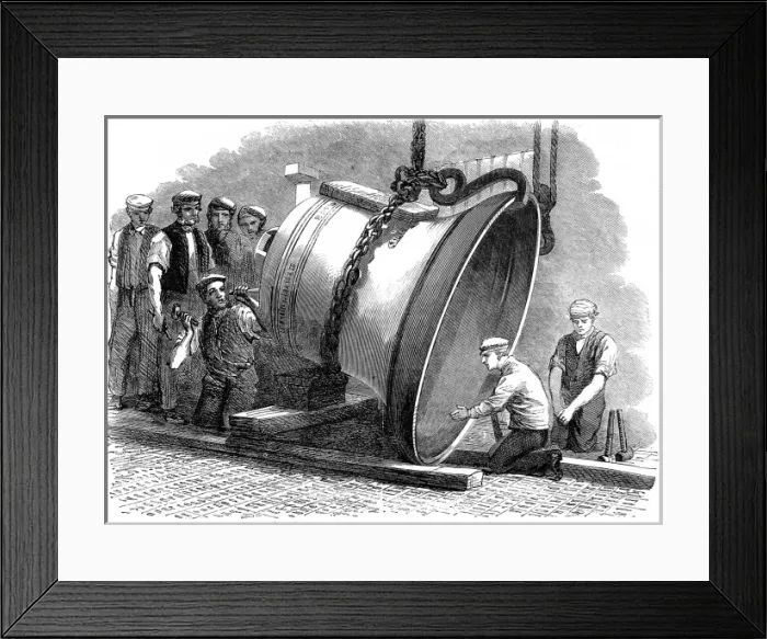 Framed Print : America, Steel bell casting. Great steel bell to be used as Framed Print : America, Steel bell casting. Great steel bell to be used as
