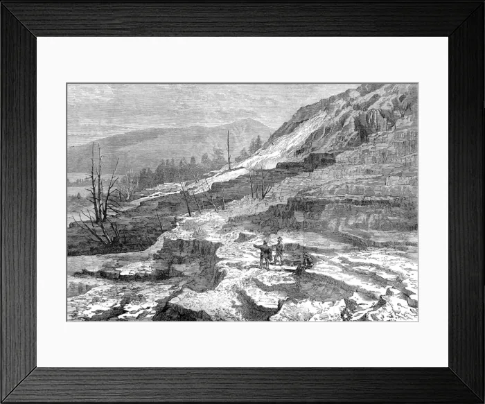 Framed Print : Mammoth Hot Springs, Gardiners River, Yellowstone, 1874 Framed Print : Mammoth Hot Springs, Gardiners River, Yellowstone, 1874