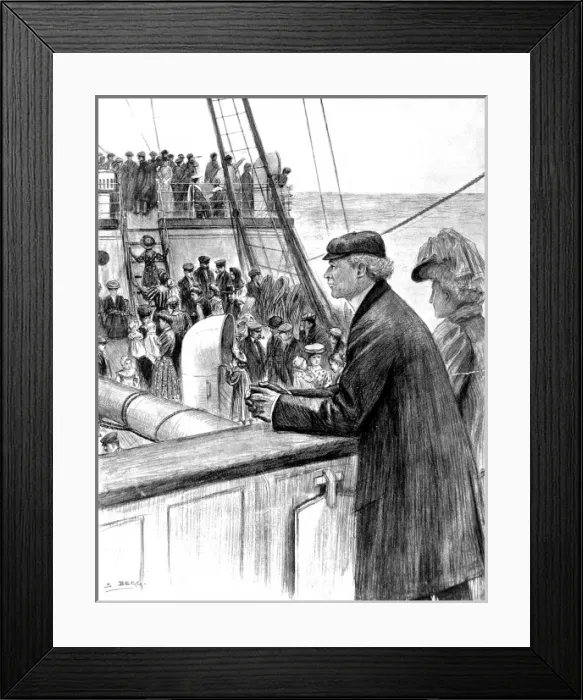 Framed Print : Sir Wilfred Laurier looking at emigrants on the Empress of Framed Print : Sir Wilfred Laurier looking at emigrants on the Empress of