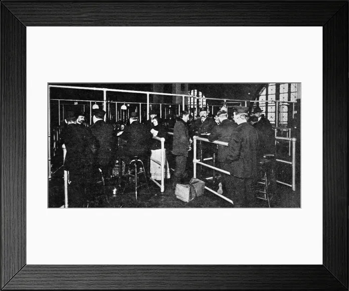 Framed Print : Examining Passports at Ellis Island, New York, 1911 Framed Print : Examining Passports at Ellis Island, New York, 1911