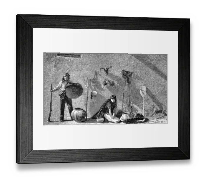 Framed Print : American Indians. New Mexico and Colorado. Family group; gir Framed Print : American Indians. New Mexico and Colorado. Family group; gir
