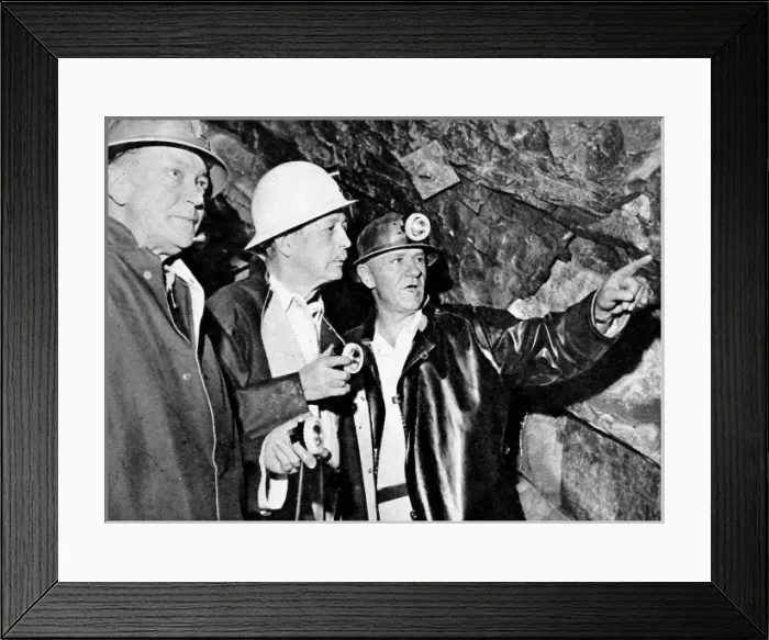 Framed Print : Harold Macmillan in a Gold Mine, 1960 Framed Print : Harold Macmillan in a Gold Mine, 1960