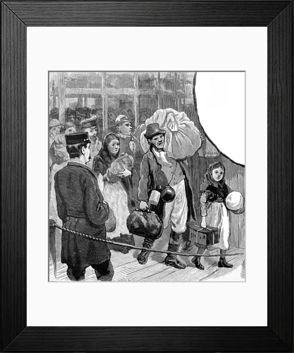 Framed Print : Immigrants landing at Castle Garden, New York, 1886 Framed Print : Immigrants landing at Castle Garden, New York, 1886