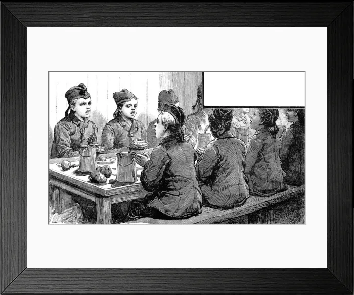 Framed Print : Young Emigrants singing Grace on their ship, 1884 Framed Print : Young Emigrants singing Grace on their ship, 1884