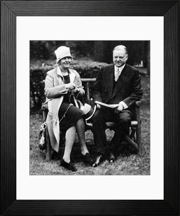 Framed Print : Herbert Hoover with his wife at their home in Washington Framed Print : Herbert Hoover with his wife at their home in Washington