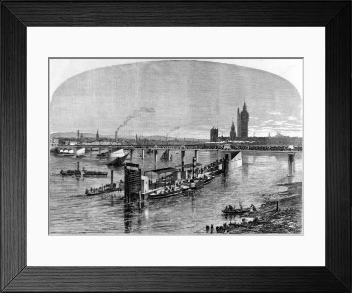 Framed Print : Charing Cross Railway Bridge, March 1860 Framed Print : Charing Cross Railway Bridge, March 1860