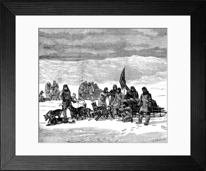 Framed Print : The Greenland Division of Sledges, British Arctic Expedition