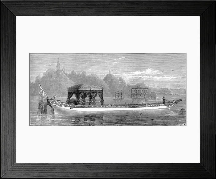 Framed Print : The Queens New Barge for Virginia Water, June 1877 Framed Print : The Queens New Barge for Virginia Water, June 1877