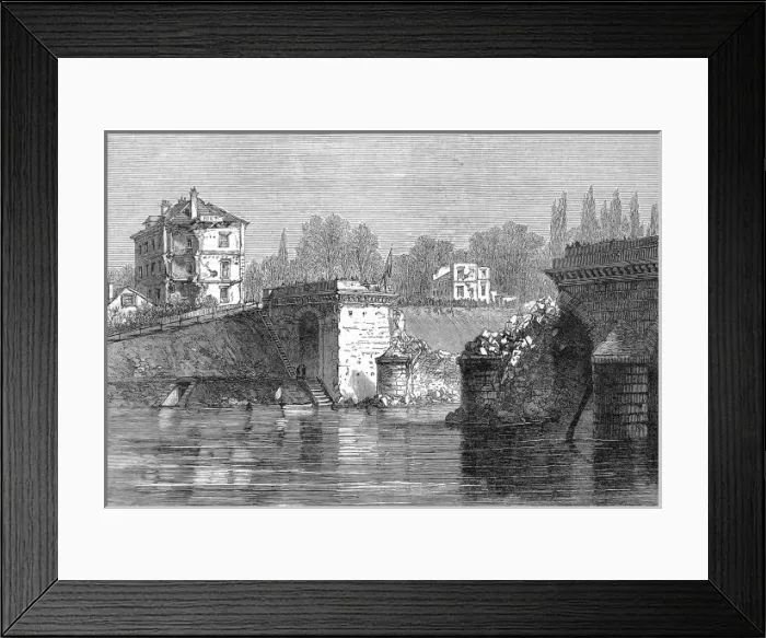 Framed Print : Franco-Prussian War. The Bridge at Sevres Framed Print : Franco-Prussian War. The Bridge at Sevres