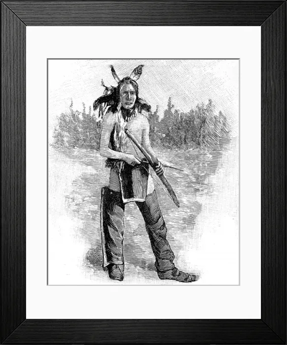 Framed Print : American Indians. On the outskirts of the camp Framed Print : American Indians. On the outskirts of the camp