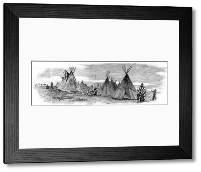 Framed Print : American Indians. A Sioux camp Framed Print : American Indians. A Sioux camp