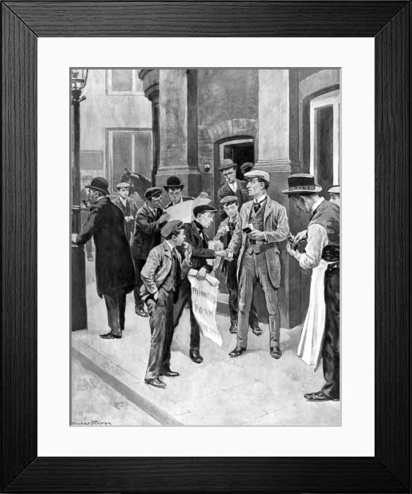Framed Print : Street betting - a bookmaker taking bets Framed Print : Street betting - a bookmaker taking bets