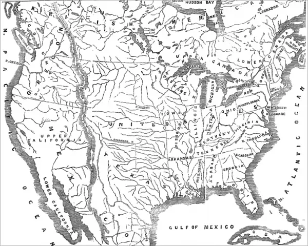Map of North America, 1845