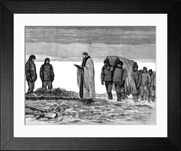 Framed Print : The Funeral of Hans Christian Petersen, British Arctic Exped Framed Print : The Funeral of Hans Christian Petersen, British Arctic Exped