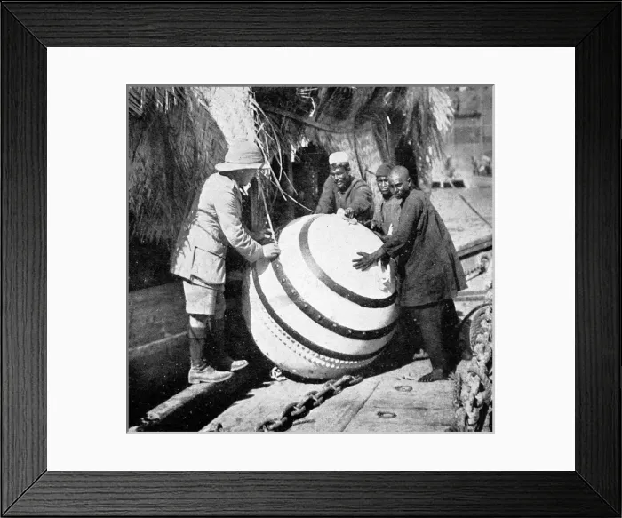 Framed Print : A Mine used as a Buoy, 1916 Framed Print : A Mine used as a Buoy, 1916