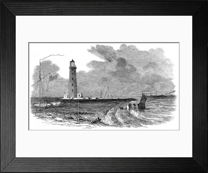 Framed Print : Orfordness Lighthouse and Telegraph Station, 1853 Framed Print : Orfordness Lighthouse and Telegraph Station, 1853