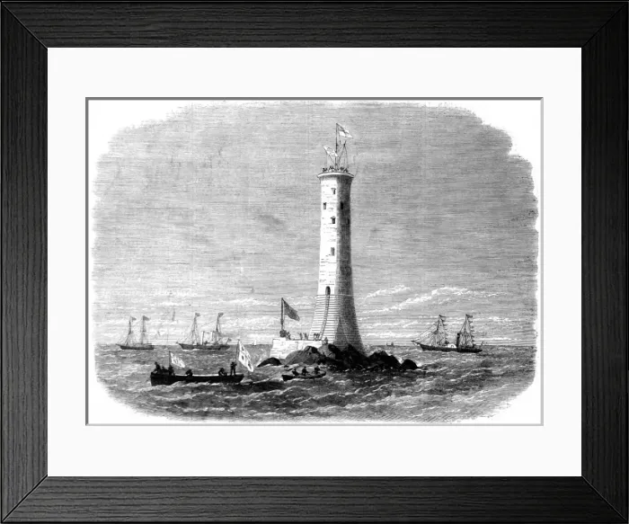 Framed Print : The Completion of Wolf Rock Lighthouse, 1869 Framed Print : The Completion of Wolf Rock Lighthouse, 1869