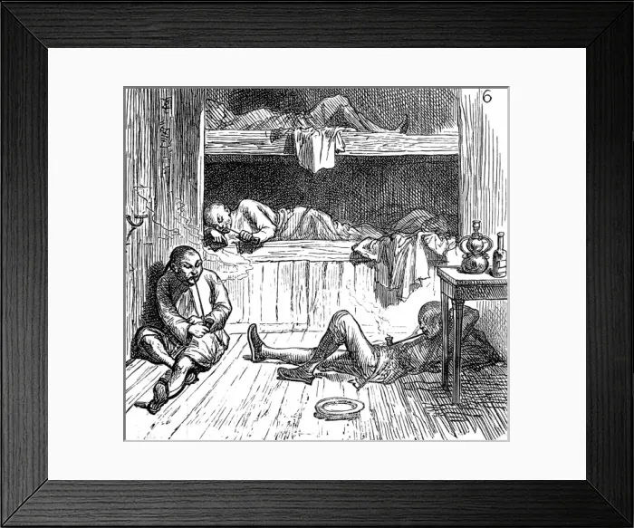 Framed Print : America, The Chinese in San Francisco. Opium smokers Framed Print : America, The Chinese in San Francisco. Opium smokers