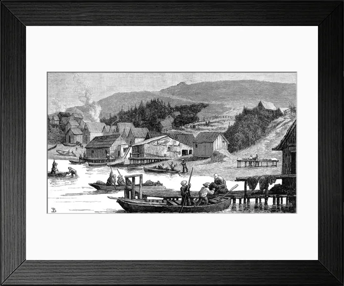 Framed Print : A Chinese Fishing village in California, 1884 Framed Print : A Chinese Fishing village in California, 1884