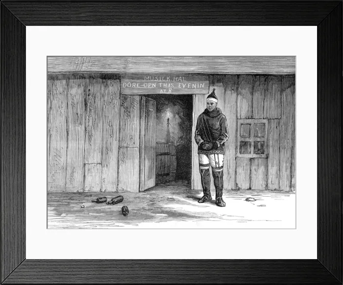 Framed Print : The Musick Hal at Disco Island, 1875 Framed Print : The Musick Hal at Disco Island, 1875