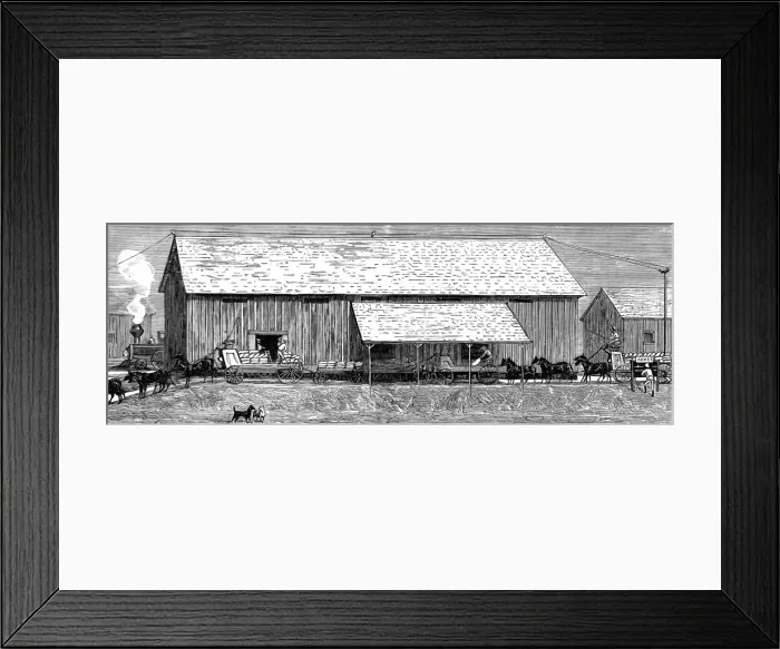 Framed Print : America. Wheat Farming in California. July: Warehousing Framed Print : America. Wheat Farming in California. July: Warehousing