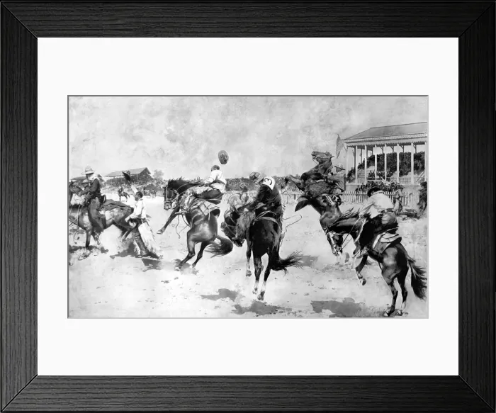 Framed Print : Bucking broncho Competition in Wyoming, 1908 Framed Print : Bucking broncho Competition in Wyoming, 1908