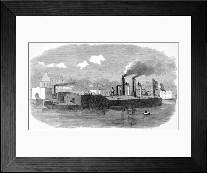Framed Print : Franco-Prussian War. The Defence of Paris: Gunboats on the S Framed Print : Franco-Prussian War. The Defence of Paris: Gunboats on the S