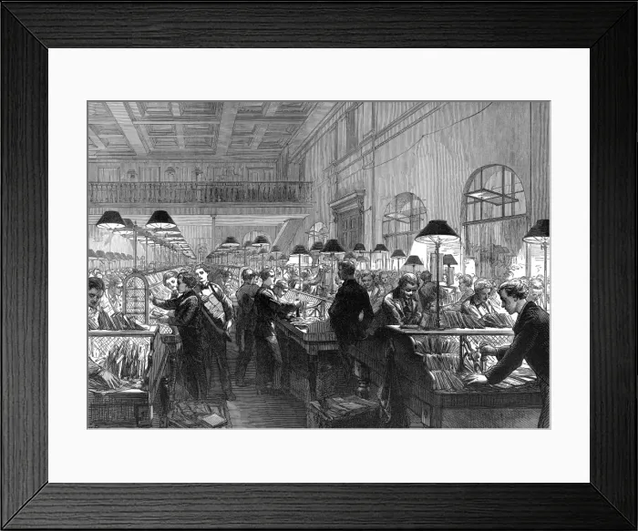 Framed Print : Sorting room at the General Post Office Framed Print : Sorting room at the General Post Office