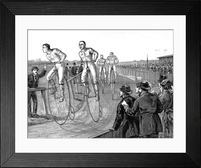 Framed Print : Bicycle Race at Lillie Bridge, London, 1875 Framed Print : Bicycle Race at Lillie Bridge, London, 1875