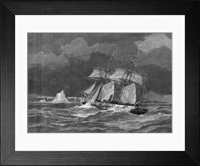 Framed Print : The Pandora heading for the Carey Islands, 1875 Framed Print : The Pandora heading for the Carey Islands, 1875