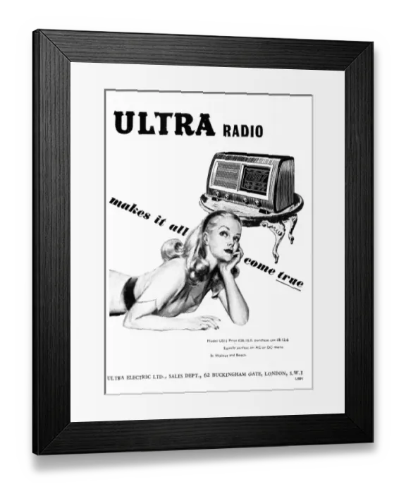 Framed Print : Ultra Radio advert Framed Print : Ultra Radio advert