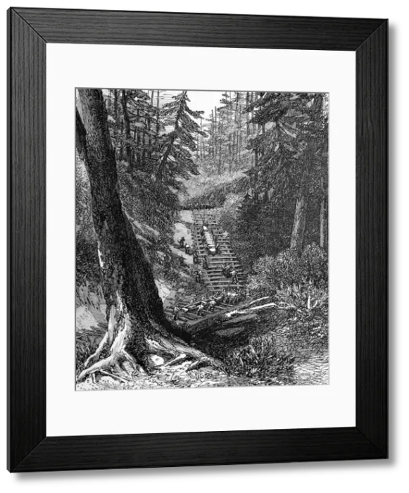 Framed Print : American Indians. The Red River Expedition. Crossing a porta Framed Print : American Indians. The Red River Expedition. Crossing a porta