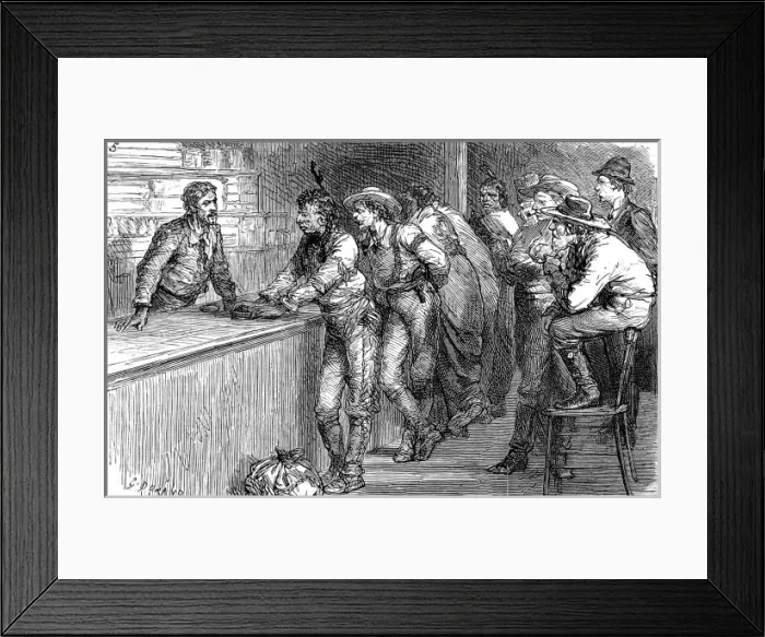 Framed Print : Sketches in the United States. Sunday in a frontier town Framed Print : Sketches in the United States. Sunday in a frontier town