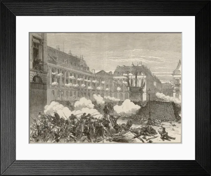 Framed Print : Attack on the Communards, Place Vendome; Paris Commune, 1871 Framed Print : Attack on the Communards, Place Vendome; Paris Commune, 1871