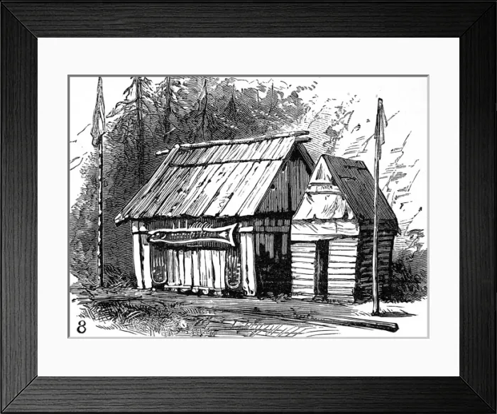 Framed Print : Native American Indian Encampment near the Fraser River, 188