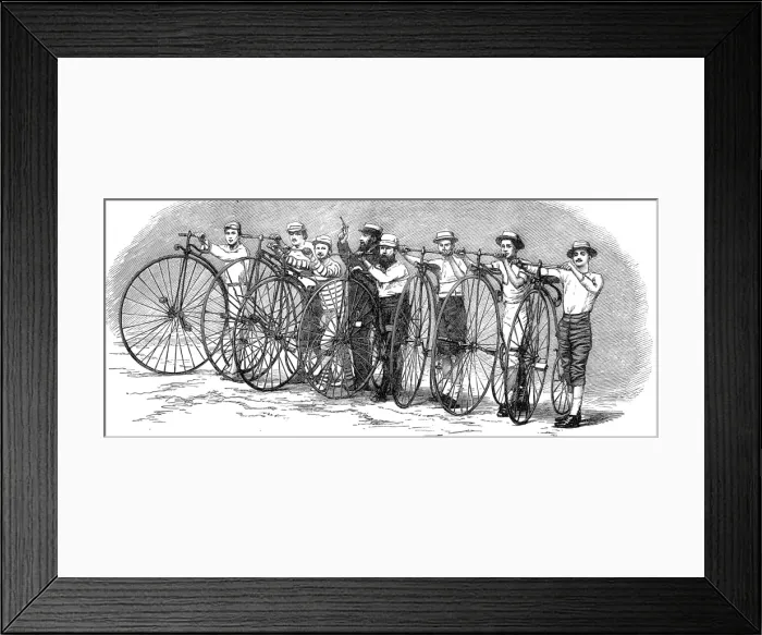 Framed Print : The Start of the Bath to London Bicycle Race, 1874 Framed Print : The Start of the Bath to London Bicycle Race, 1874
