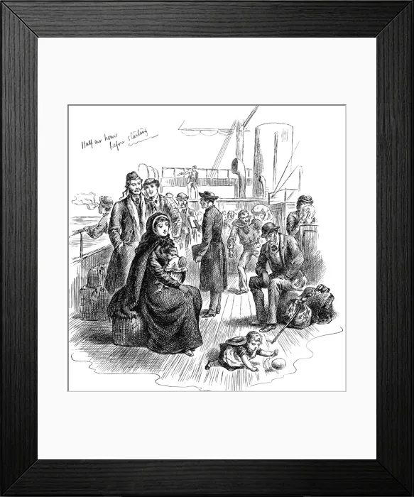 Framed Print : Passengers on board an Emigrant Ship, 1884 Framed Print : Passengers on board an Emigrant Ship, 1884
