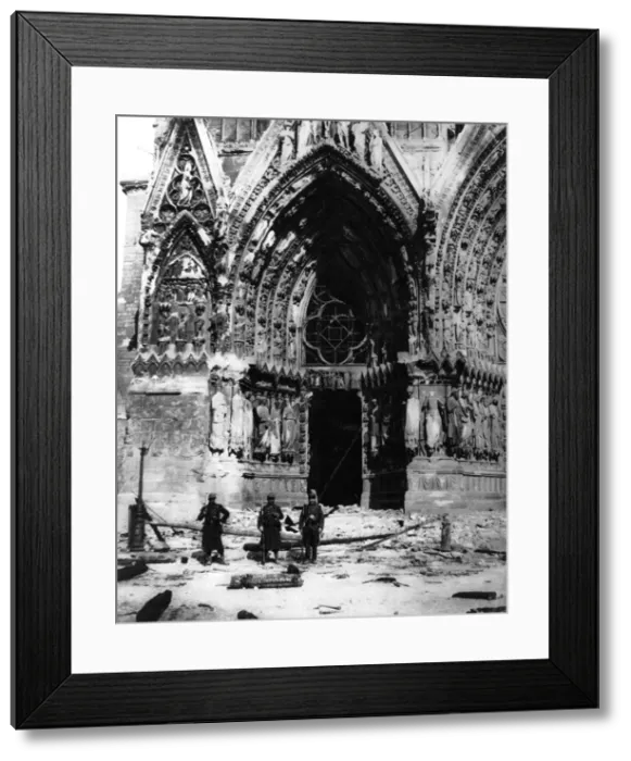 Framed Print : Rheims vandalised Framed Print : Rheims vandalised