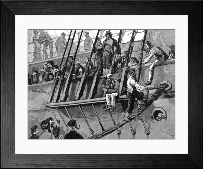 Framed Print : German Emigrant Ship in Southampton Docks, Great Britain, 18 Framed Print : German Emigrant Ship in Southampton Docks, Great Britain, 18
