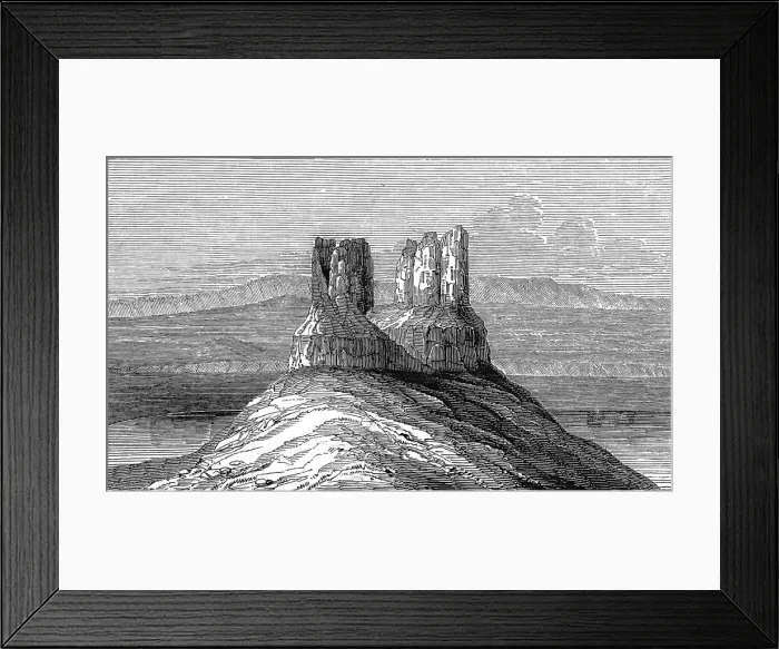 Framed Print : America. Scenes in Oregon and California. Basaltic Hill on t Framed Print : America. Scenes in Oregon and California. Basaltic Hill on t